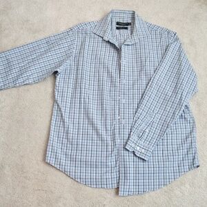 BLOOMINGDALES THE MEN'S STORE Long Sleeve Blue/Gray/White Shirt For Men Size XXL